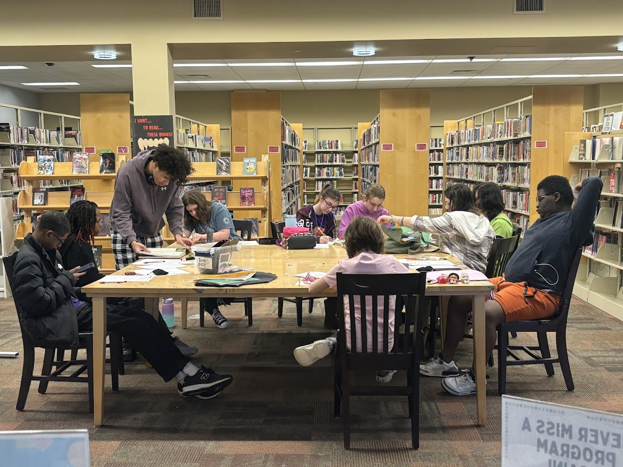 Teen patrons in our Teen Space at Penn Hills Library.